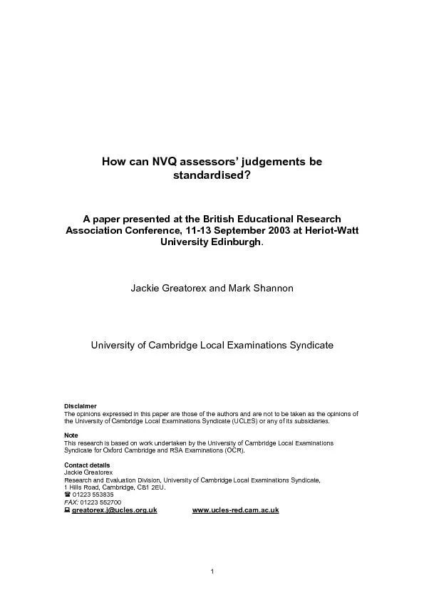 How can NVQ assessors