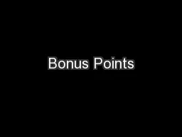 Bonus Points