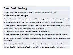 Basic Boat Handling