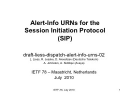 IETF-78, July 2010