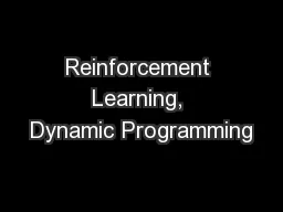 Reinforcement Learning, Dynamic Programming