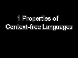 1 Properties of Context-free Languages