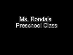 Ms. Ronda’s Preschool Class