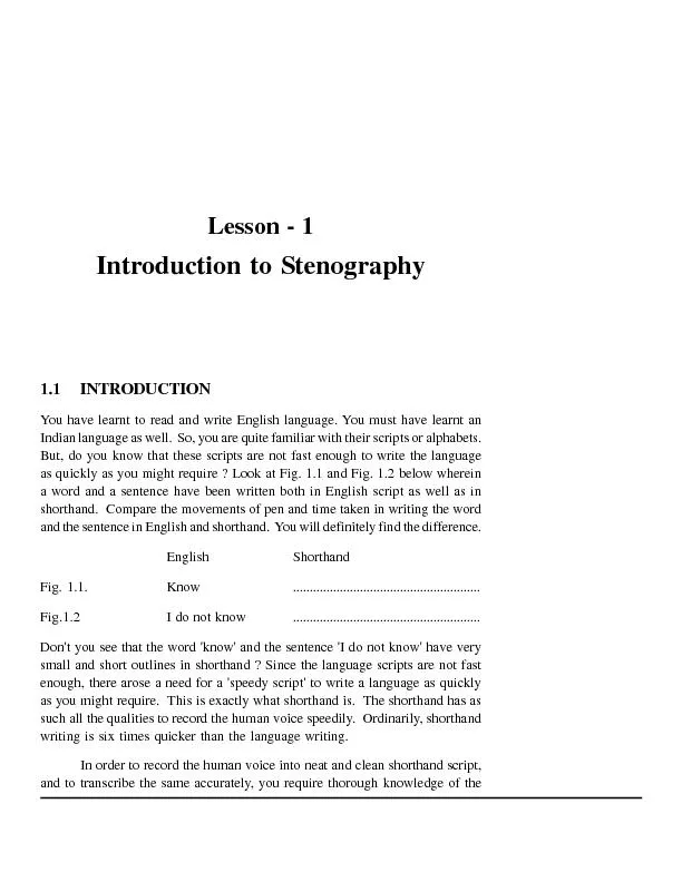 Introduction to Stenography