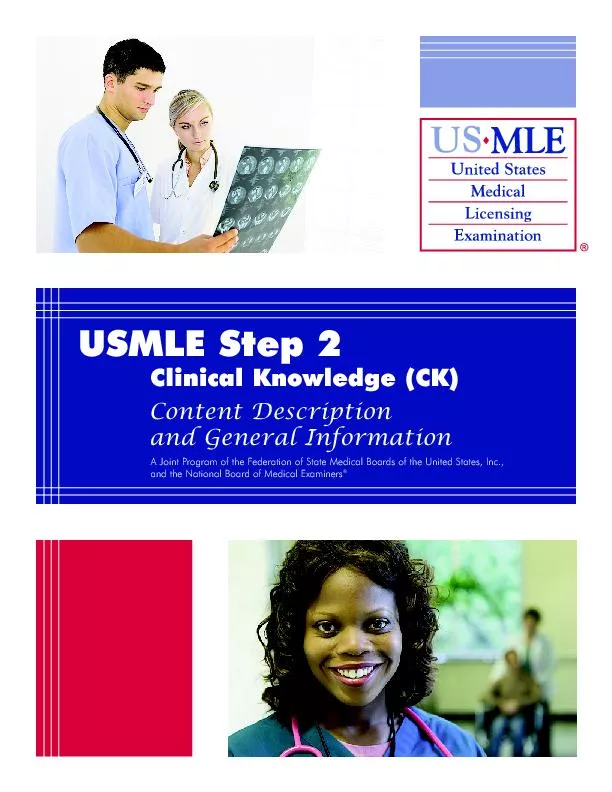 USMLE Step 2 Clinical Knowledge (CK)Content Description and General In