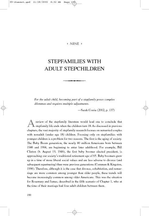 STEPFAMILIES WITHADULT STEPCHILDRENFor the adult child,becoming part o