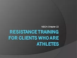 Resistance Training for Clients Who Are Athletes