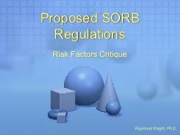 Proposed SORB Regulations