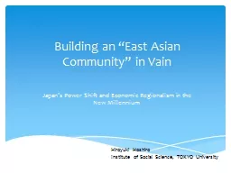 Building an “East Asian Community” in