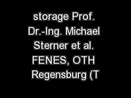 storage Prof. Dr.-Ing. Michael Sterner et al. FENES, OTH Regensburg (T