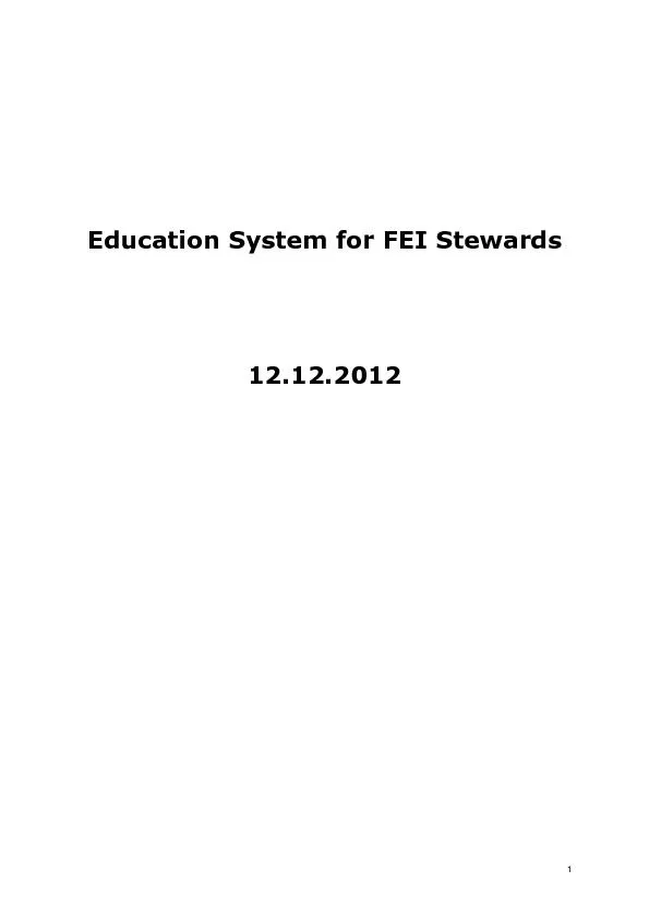 Education System for FEI Stewards