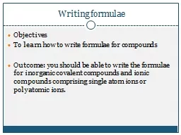 Writing formulae