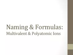 Naming & Formulas: