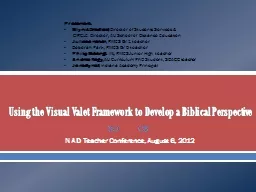 Using the Visual Valet Framework to Develop a Biblical Pers