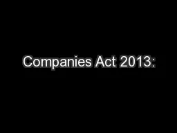 Companies Act 2013: