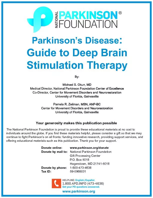 Parkinson’s DiseaseGuide to Deep BrainStimulation TherapyYour gen