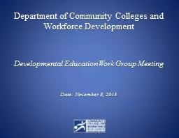 Developmental Education Work Group Meeting
