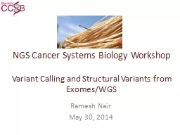 NGS Cancer Systems Biology Workshop