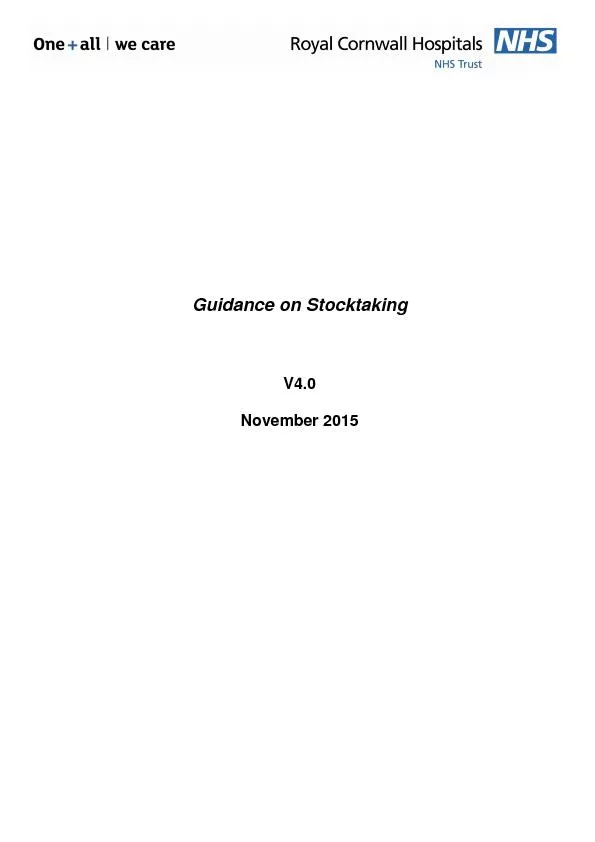Guidance on Stocktaking