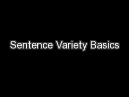 Sentence Variety Basics