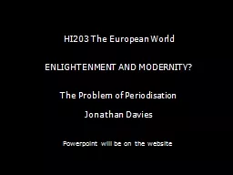 HI203 The European World