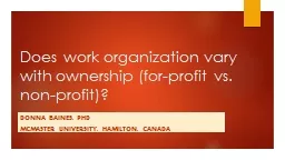 Does work organization vary with ownership (for-profit vs.
