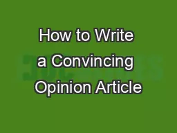 How to Write a Convincing Opinion Article