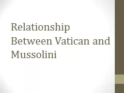 Relationship Between Vatican and Mussolini