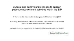 Cultural and behavioural changes to support patient empower
