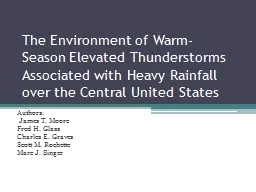 The Environment of Warm-Season Elevated Thunderstorms Assoc