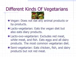Different Kinds Of Vegetarians