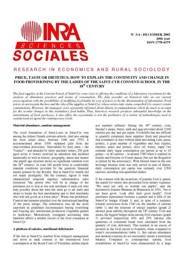 RESEARCH IN ECONOMICS AND RURAL SOCIOLOGY