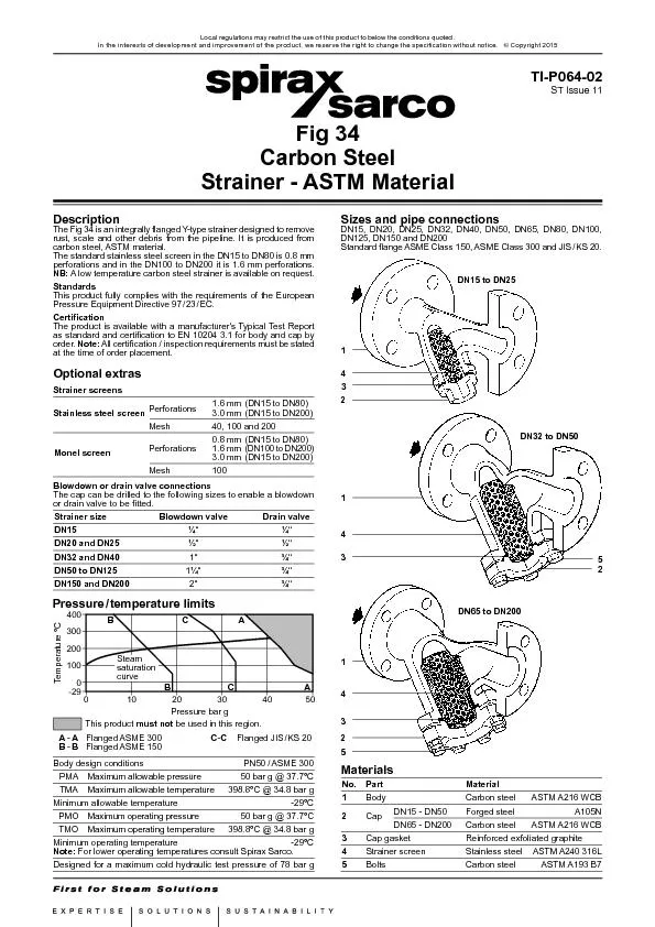 ST Issue 11Strainer - ASTM Material