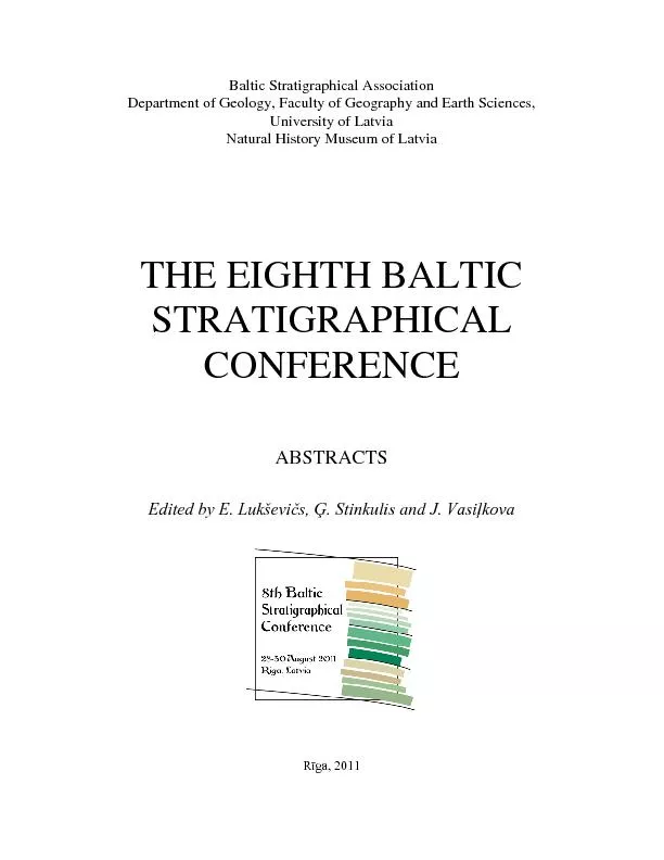 Baltic Stratigraphical AssociationDepartment of Geology, Faculty of Ge