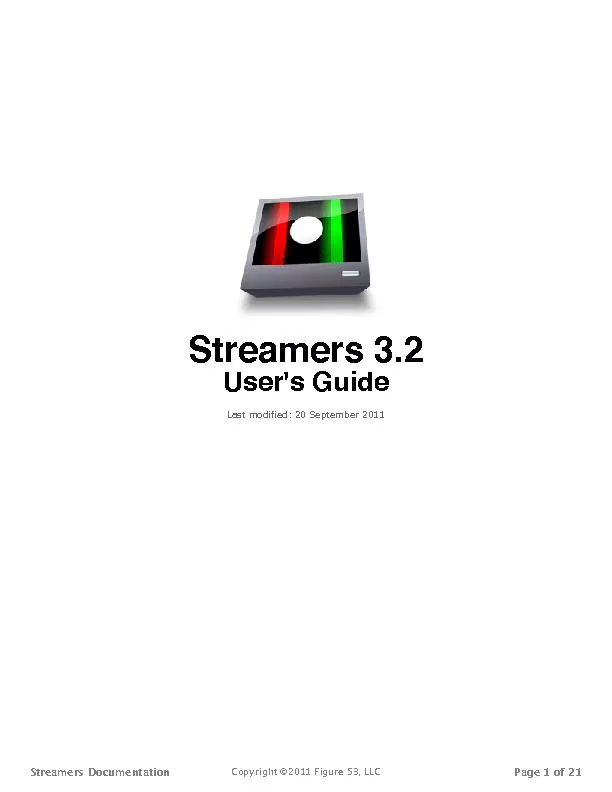Streamers 3.2 User's Guide