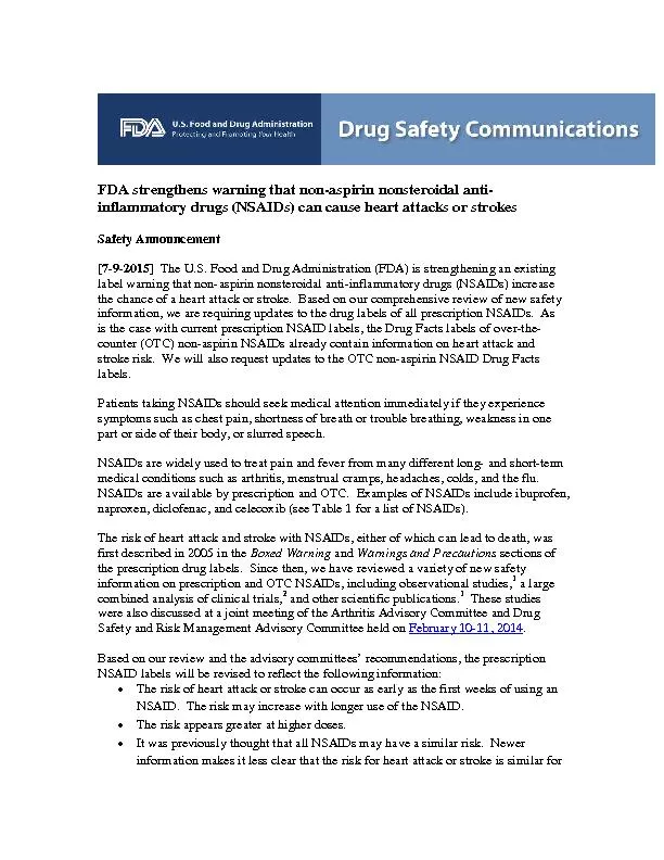 FDA strengthens warning that nonaspirin nonsteroidal antiinflammatory