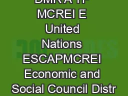 DMR A TP MCREI E United Nations ESCAPMCREI Economic and Social Council Distr
