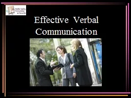 Effective Verbal Communication