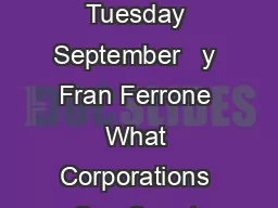 Published in The National Real Estate Investor Tuesday September   y Fran Ferrone What