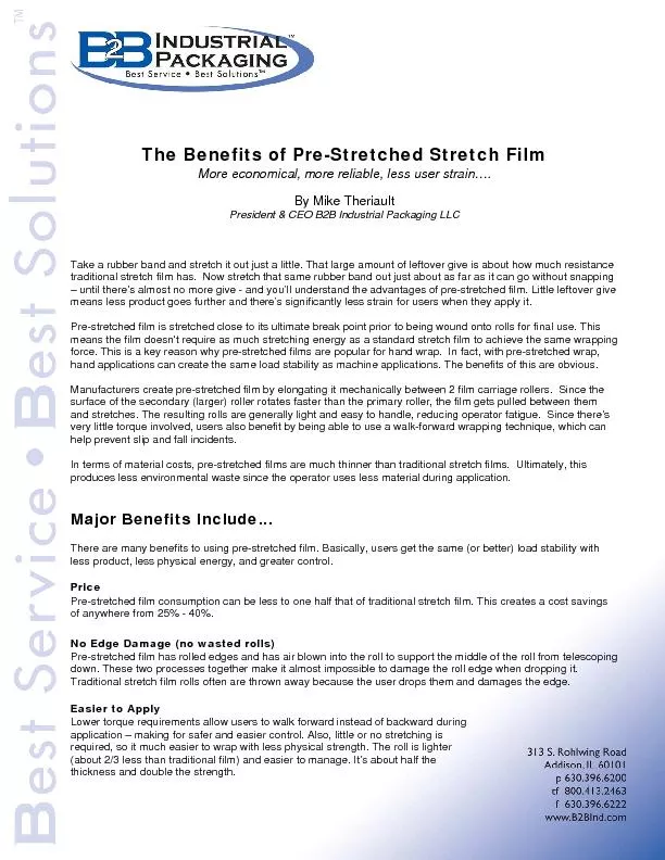 The Benefits of Pre-Stretched Stretch Film