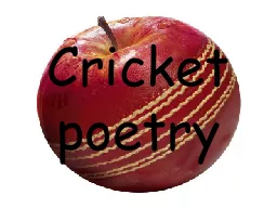 Cricket poetry