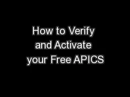 How to Verify and Activate your Free APICS