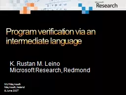 Program verification via an intermediate language