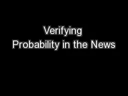 Verifying Probability in the News