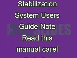 CoPilot Infrared Flight Stabilization System Users Guide Note Read this manual caref ully