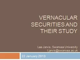 vernacular Securities and their study