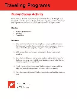 Bunny Copter Activity Materials Bunny Copter template Scissors Paper C