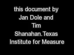 this document by Jan Dole and Tim Shanahan.Texas Institute for Measure