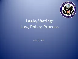 Leahy Vetting: