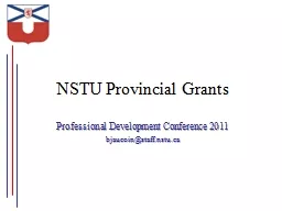NSTU Provincial Grants